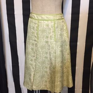 Ann Taylor silk skirt green floral. Size 12